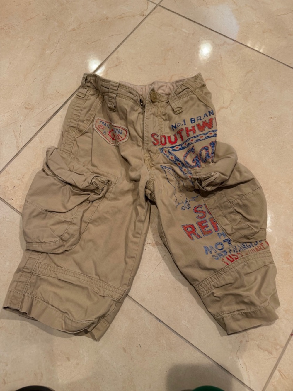 GAP Kids Tan Pants with Yellow Trim
